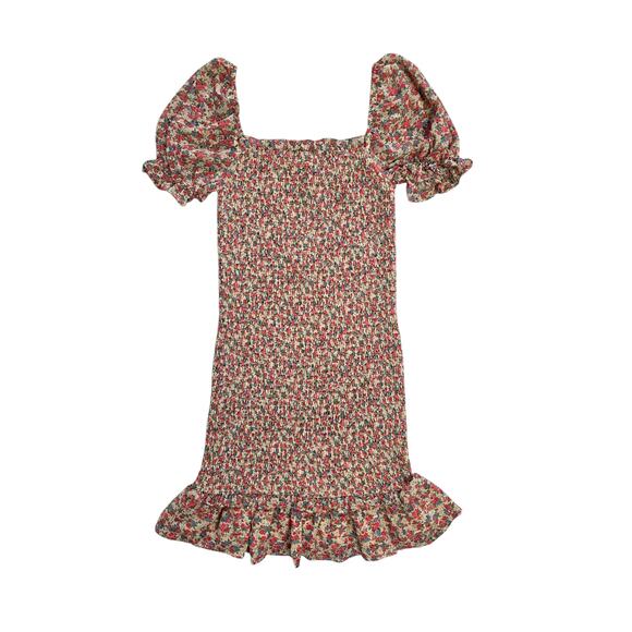 Dress Forum Dresses & Skirts - DRESS FORUM All over Smocked Foral bottom Ruffle Dress